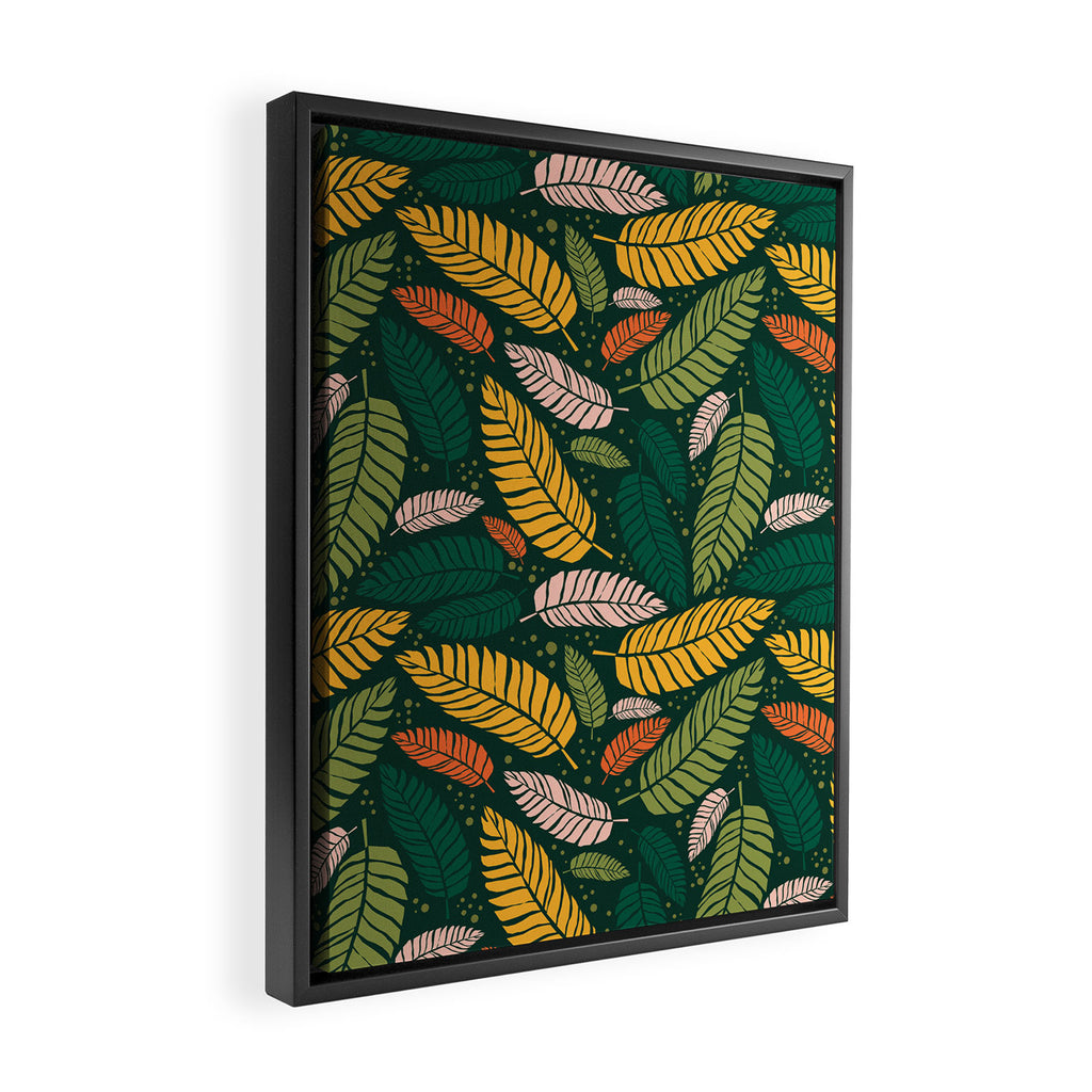 Tropical palm leaves pattern Framed Canvas Print Gallery Image 2