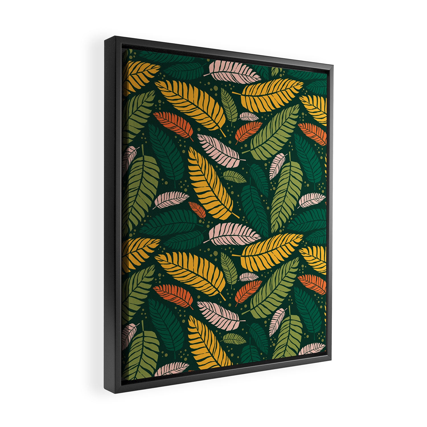 Tropical palm leaves pattern Framed Canvas Print Gallery Image 2