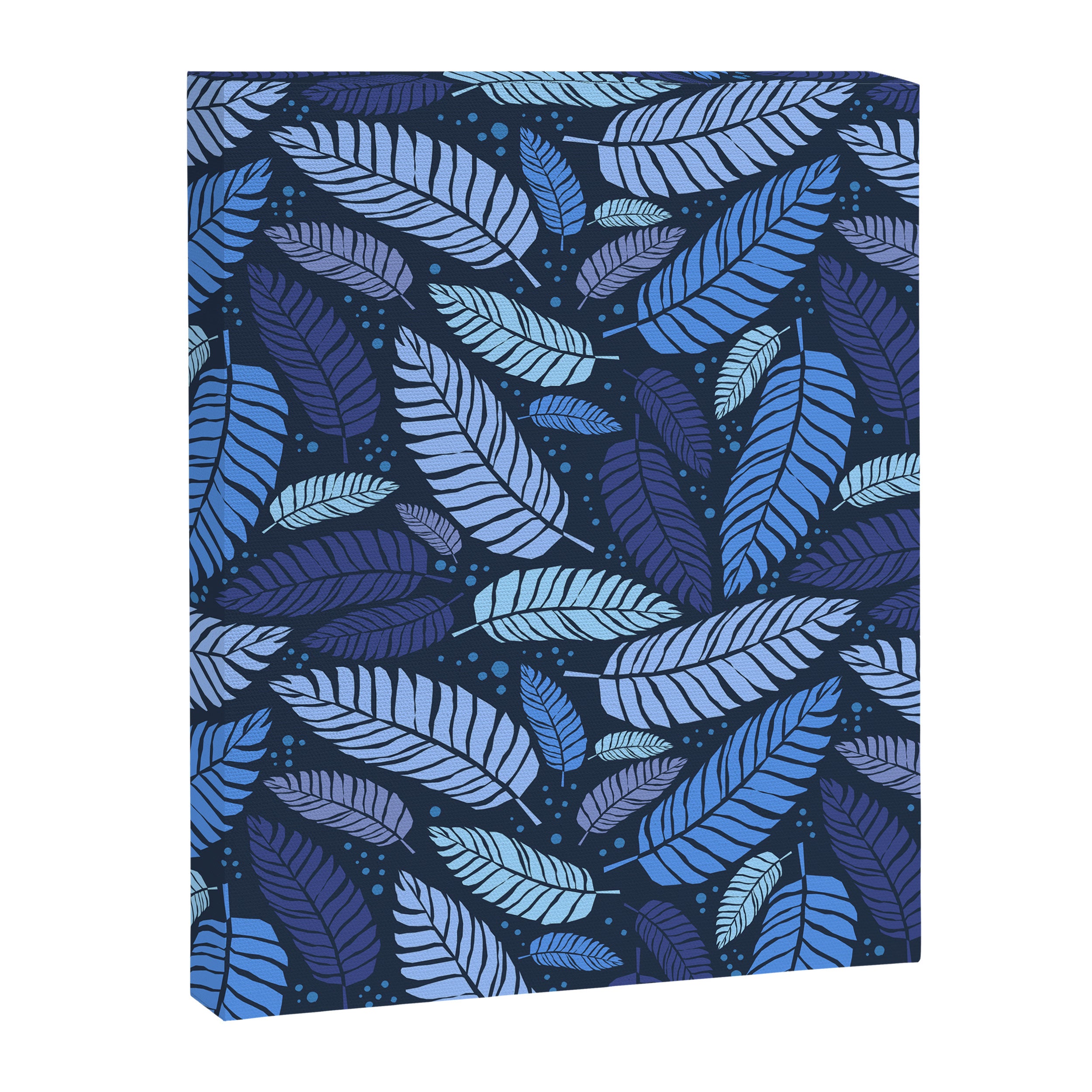 Tropical palm leaves pattern in blue Canvas Print Gallery Image 8