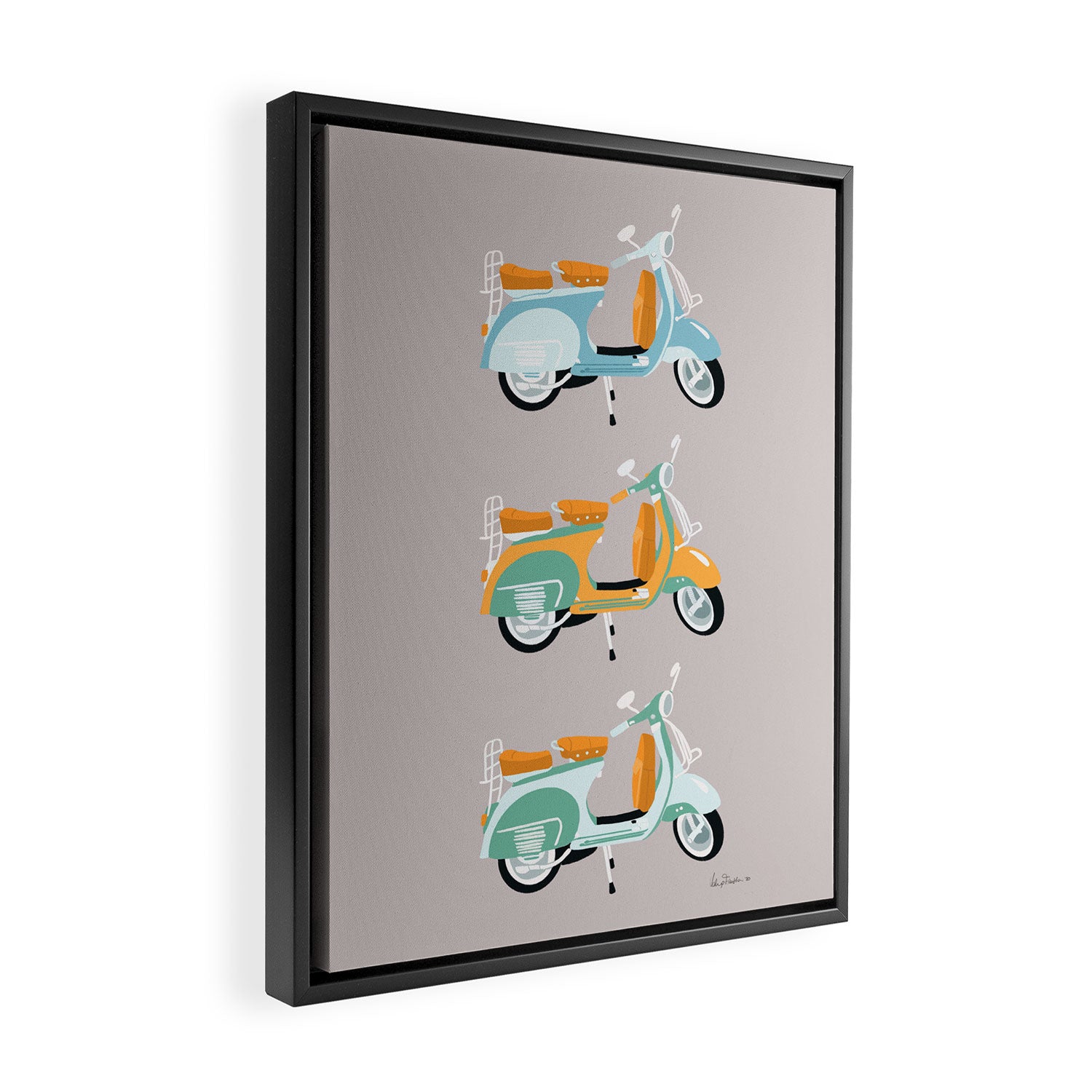 Vespa Framed Canvas Print Gallery Image 2