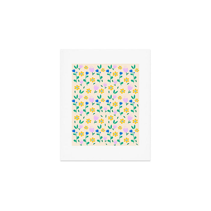 Vintage flowers pattern  Art Print Gallery Image 1