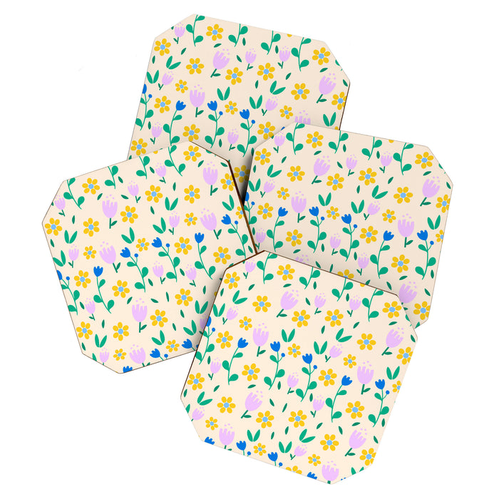 Vintage flowers pattern  Coaster Gallery Image 1
