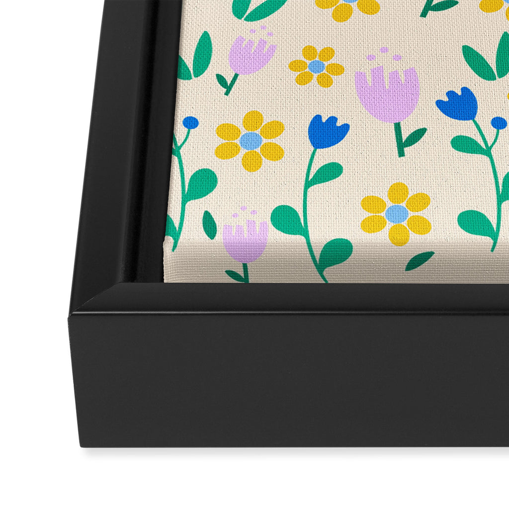 Vintage flowers pattern  Framed Canvas Print Gallery Image 3