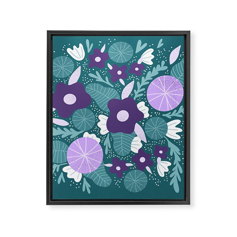 Violet and purple flowers Framed Canvas Print Gallery Image 8