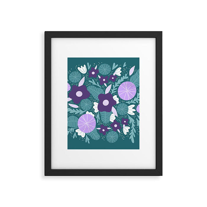 Violet and purple flowers Framed Art Print Gallery Image 1
