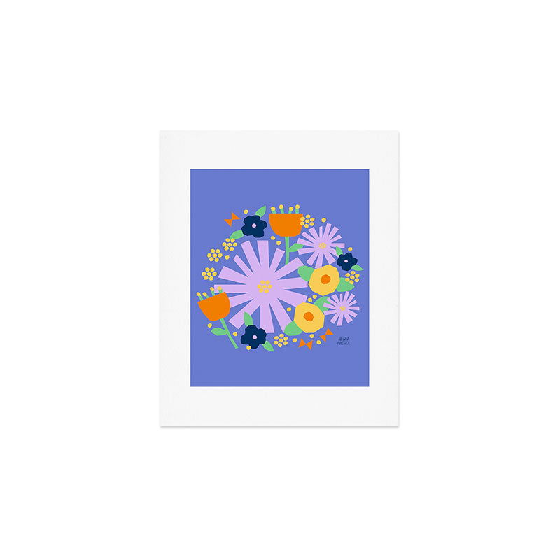 Violet and yellow flowers Art Print Gallery Image 1