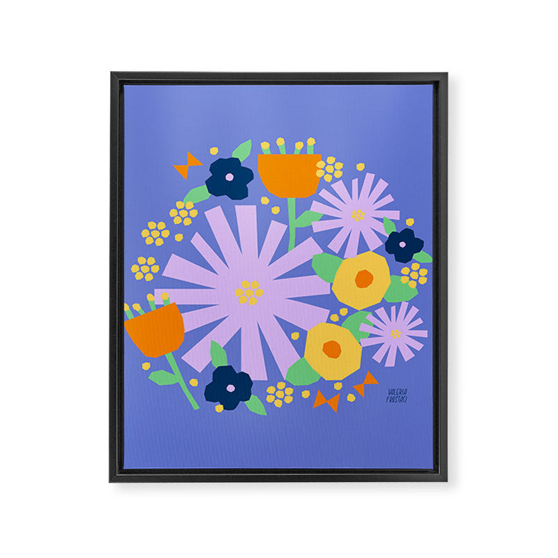 Violet and yellow flowers Framed Canvas Print Gallery Image 8