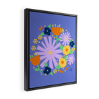 Violet and yellow flowers Framed Canvas Print Gallery Image 2