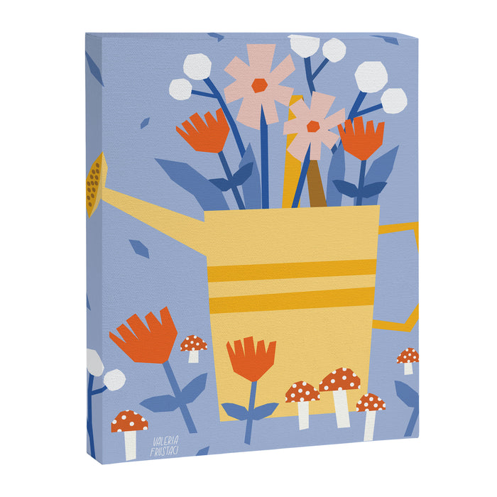Watering can and flowers Canvas Print Gallery Image 1