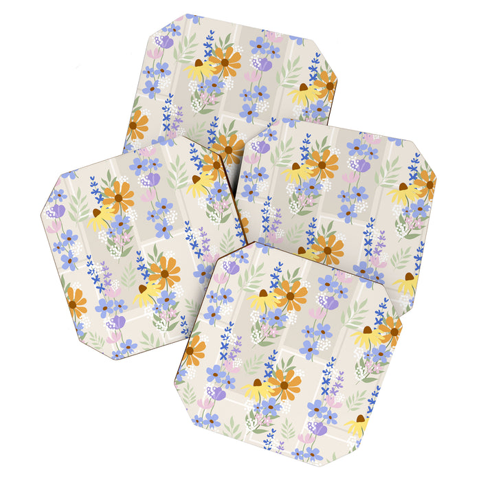 Wildflowers collage Coaster Gallery Image 1