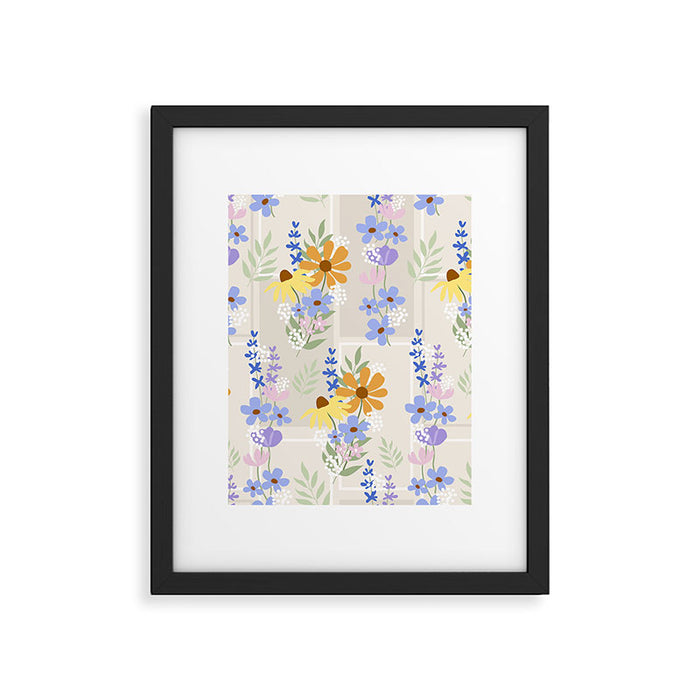 Wildflowers collage Framed Art Print Gallery Image 1