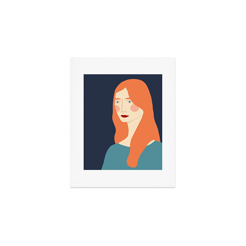 Woman with red hair Art Print Gallery Image 1