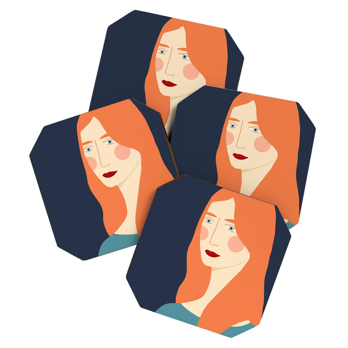 Woman with red hair Coaster Gallery Image 1
