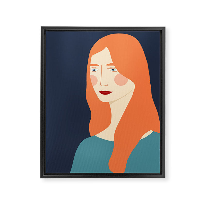 Woman with red hair Framed Canvas Print Gallery Image 6