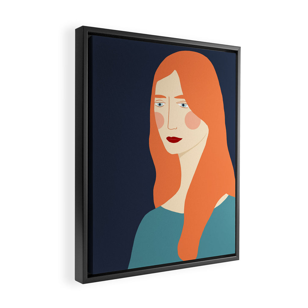 Woman with red hair Framed Canvas Print Gallery Image 2