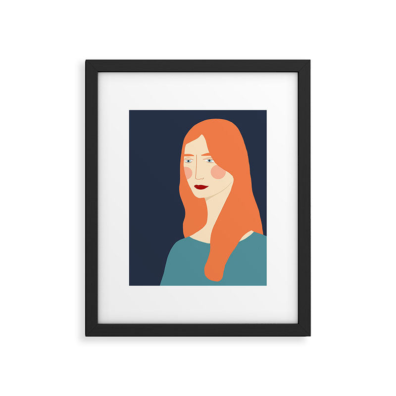 Woman with red hair Framed Art Print Gallery Image 5