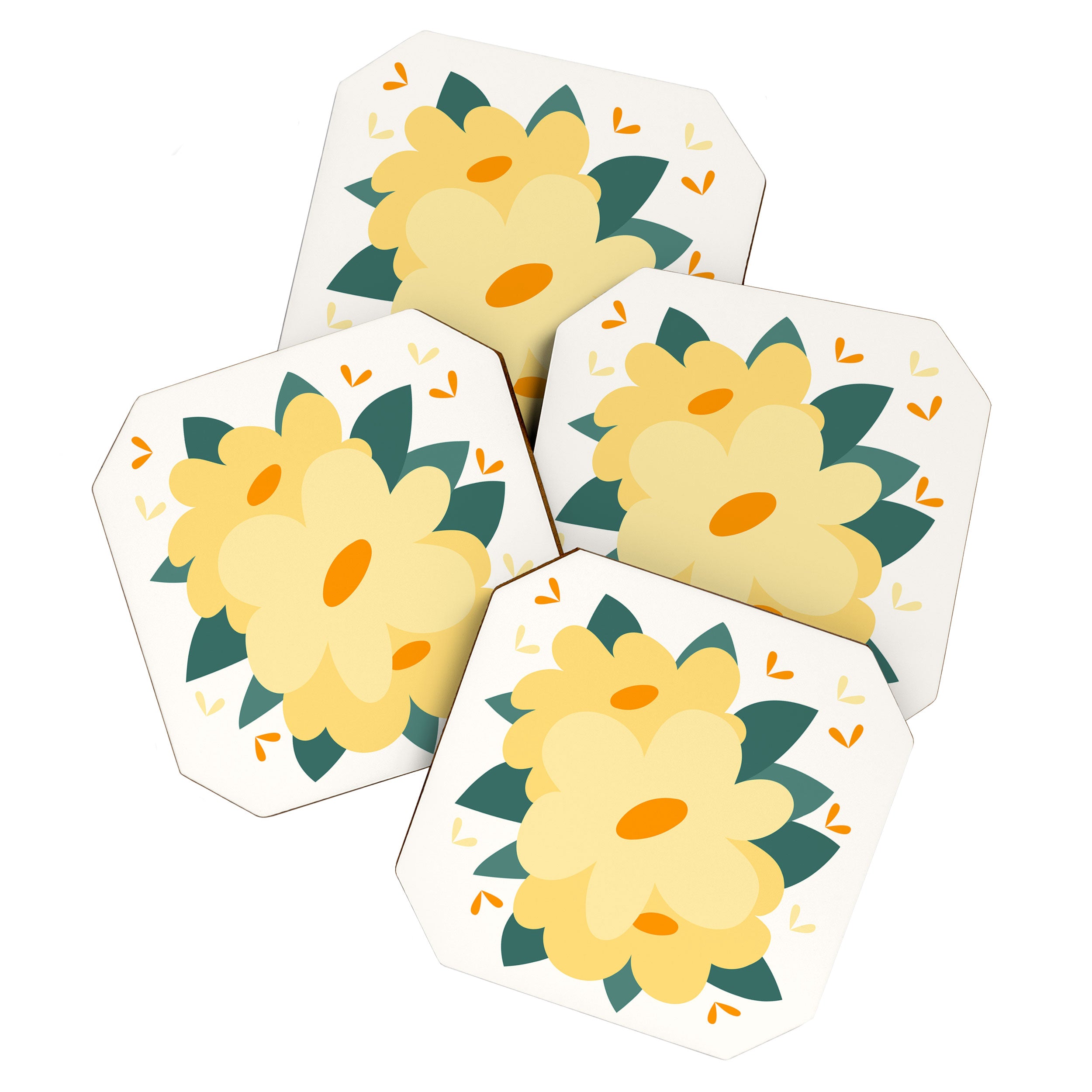 Yellow flowers Coaster Gallery Image 1