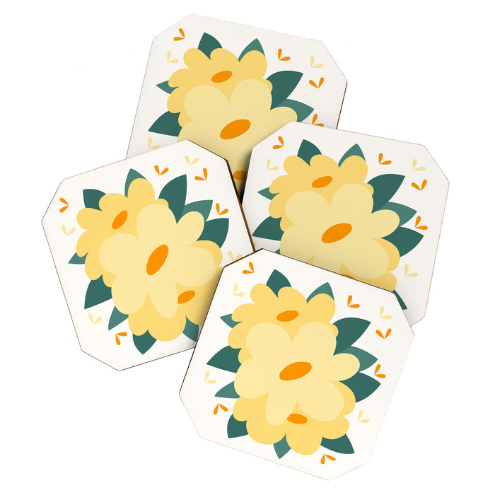 Yellow flowers Coaster Gallery Image 1