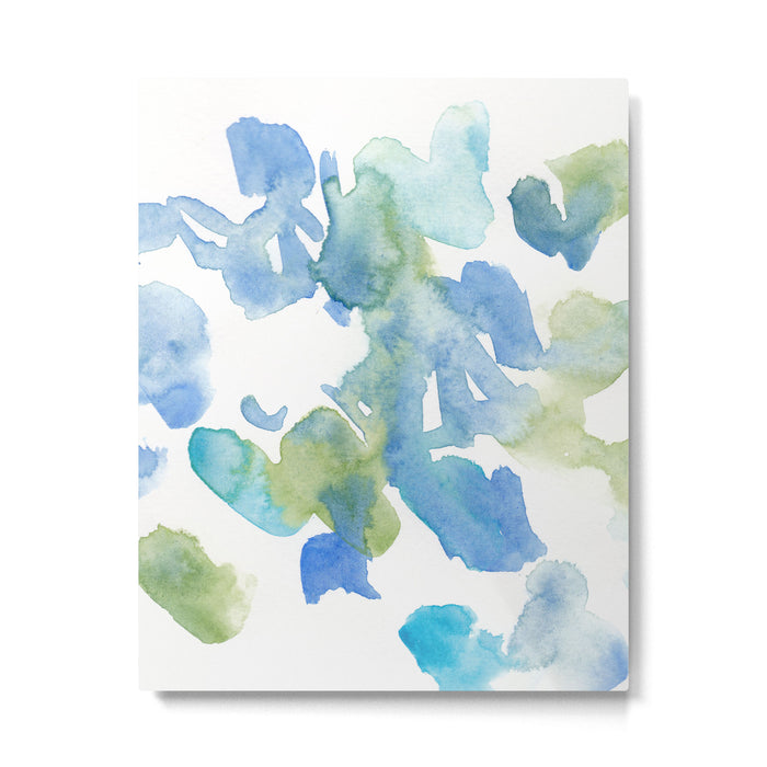 Abstract Art 180714 Abstract 16 Blue Green Watercolour | Watercolor Brush Strokes Metal Print Gallery Image 1
