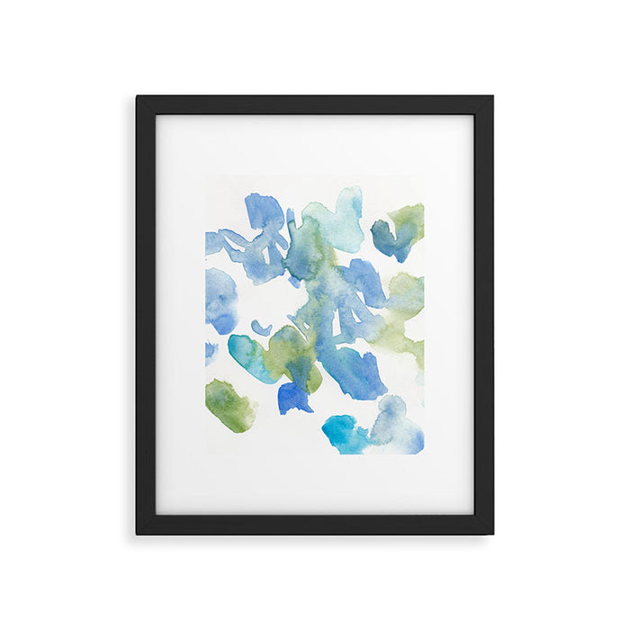 Abstract Art 180714 Abstract 16 Blue Green Watercolour | Watercolor Brush Strokes Framed Art Print Gallery Image 1