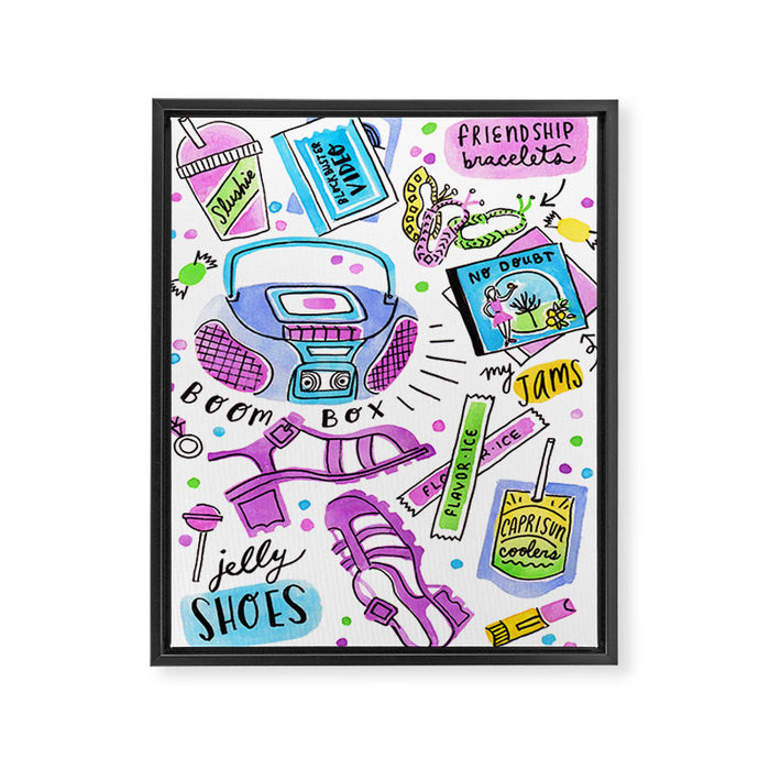 90s Summer  Framed Canvas Print Gallery Image 1