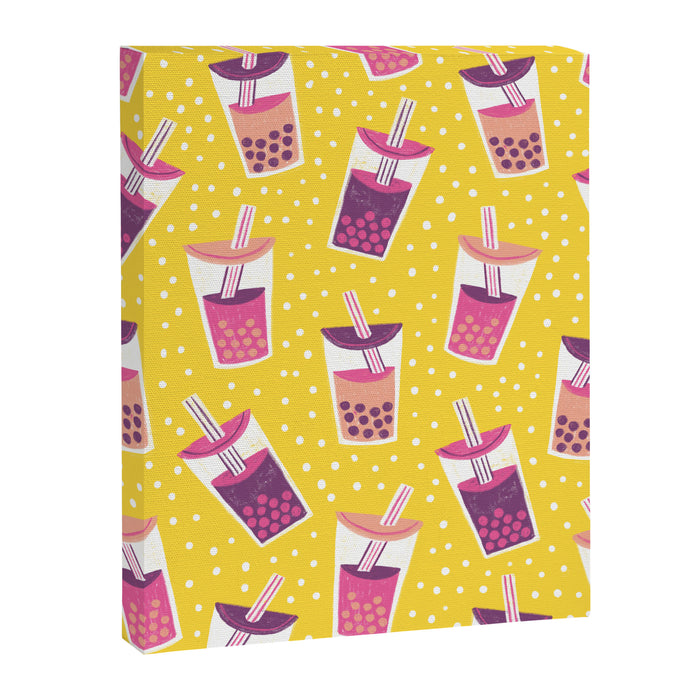 Bubble Tea Boba Pattern Canvas Print Gallery Image 1