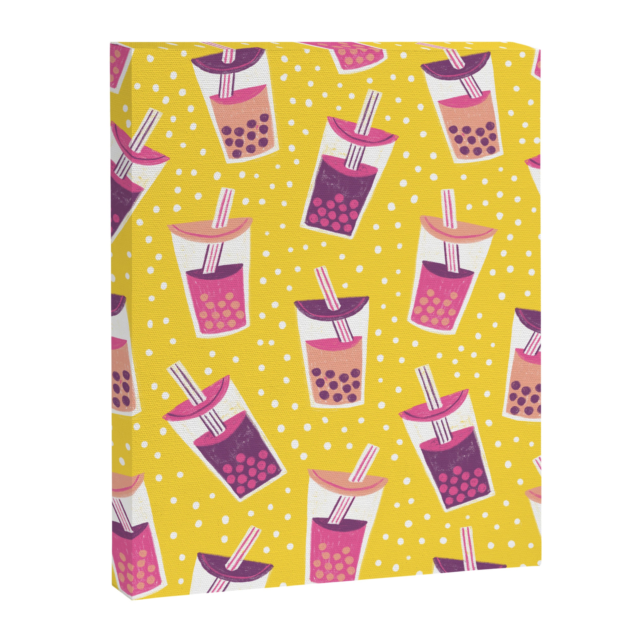 Bubble Tea Boba Pattern Canvas Print Gallery Image 6