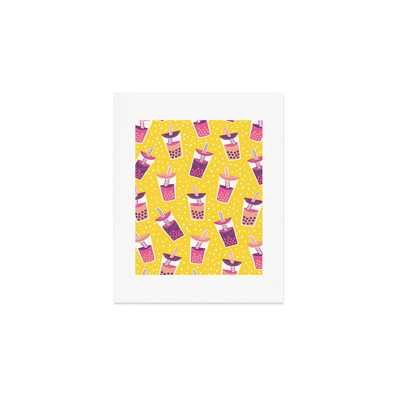 Bubble Tea Boba Pattern Art Print Gallery Image 1
