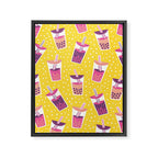 Bubble Tea Boba Pattern Framed Canvas Print Gallery Image 6