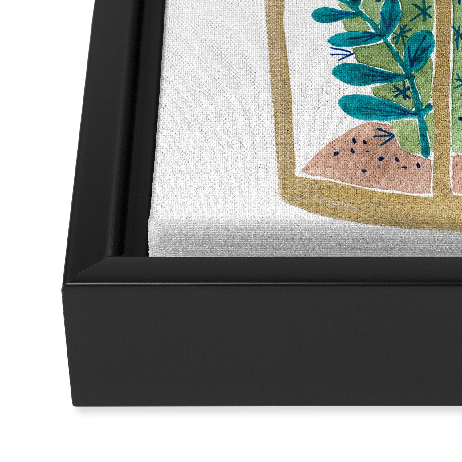 Cactus Terrarium Framed Canvas Print Gallery Image 3