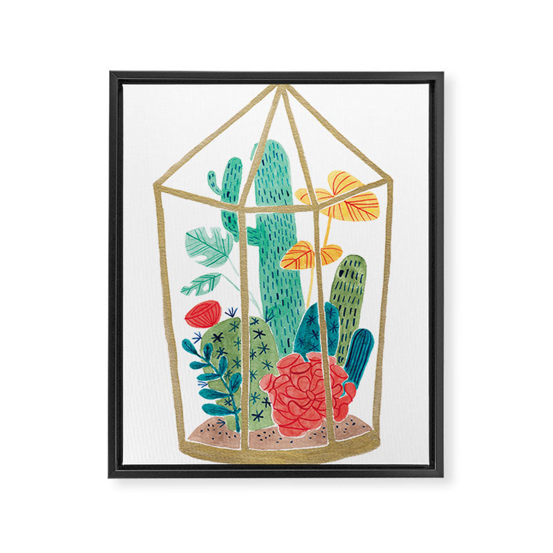 Cactus Terrarium Framed Canvas Print Gallery Image 6