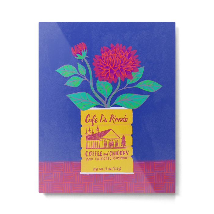 Cafe Du Monde Floral Bouquet Metal Print Gallery Image 1