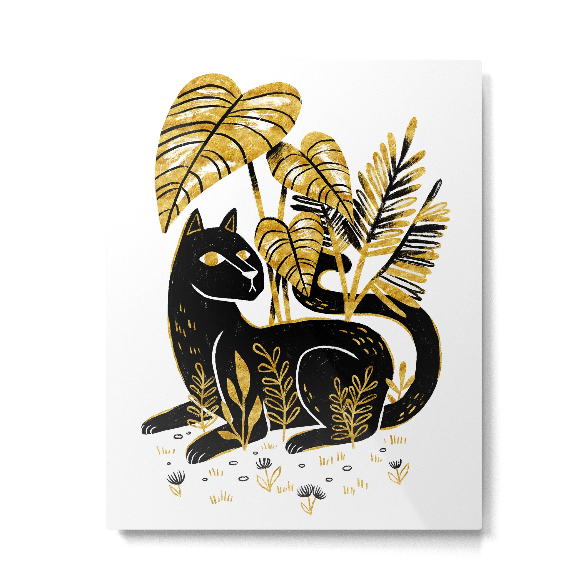 Gold & Black Panther Metal Print Gallery Image 6