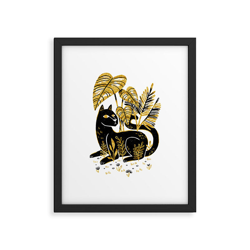 Gold & Black Panther Framed Art Print Gallery Image 6