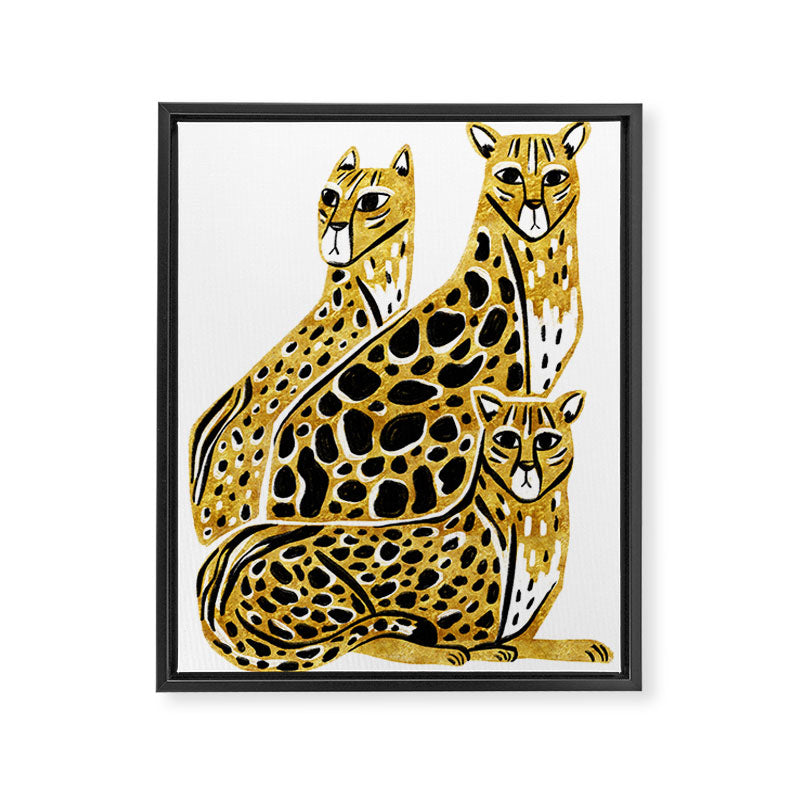 Gold Cheetahs Framed Canvas Print Gallery Image 8