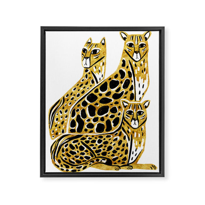 Gold Cheetahs Framed Canvas Print Gallery Image 1