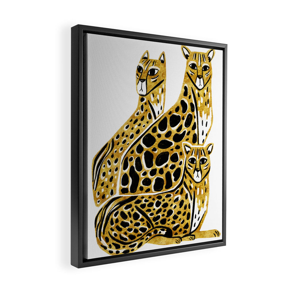 Gold Cheetahs Framed Canvas Print Gallery Image 2