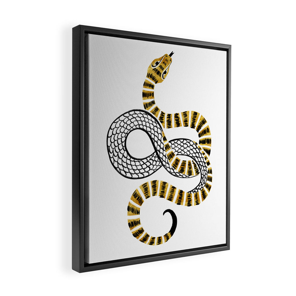 Gold Snake Framed Canvas Print Gallery Image 2