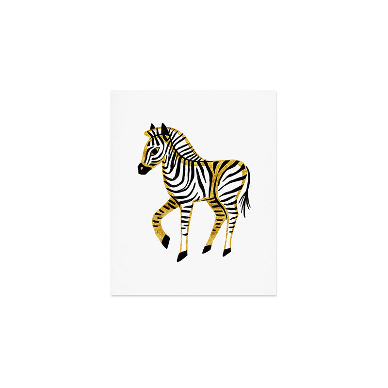 Gold Zebra Art Print Gallery Image 1