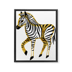 Gold Zebra Framed Canvas Print Gallery Image 6