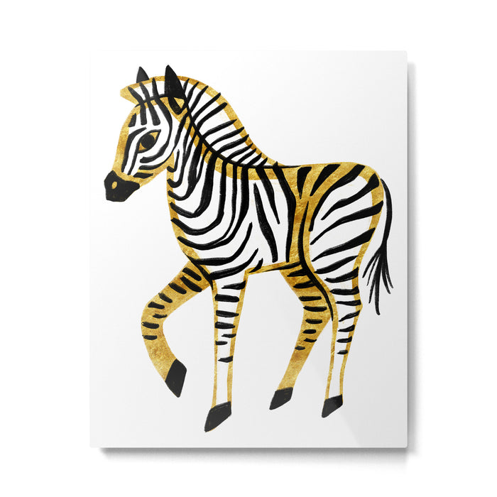 Gold Zebra Metal Print Gallery Image 1
