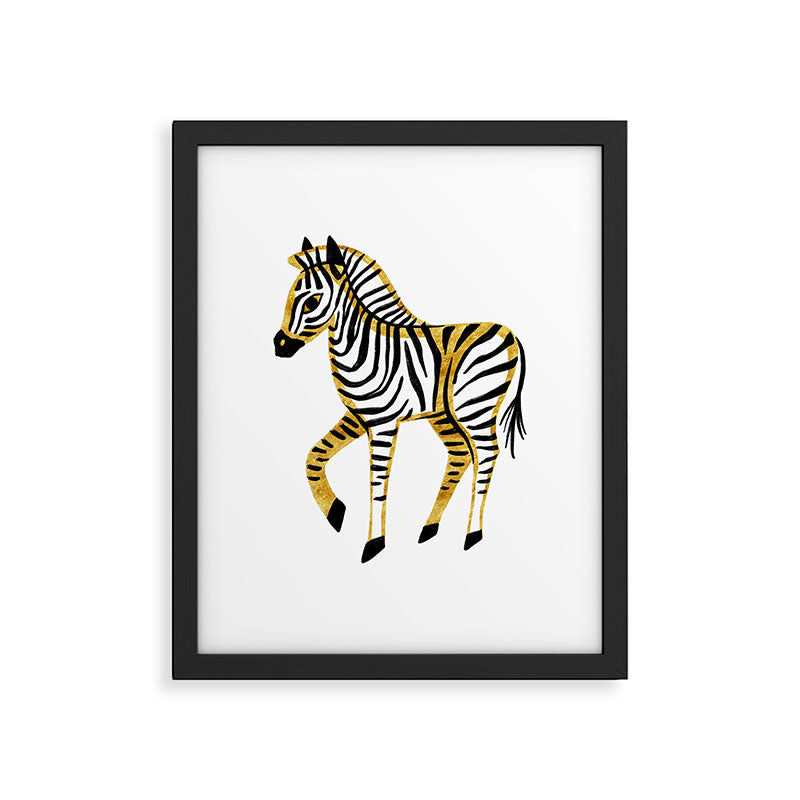 Gold Zebra Framed Art Print Gallery Image 5