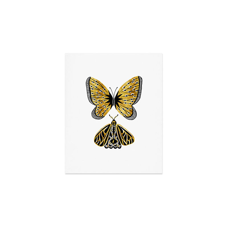 Golden Butterfly & Moth Art Print Gallery Image 1