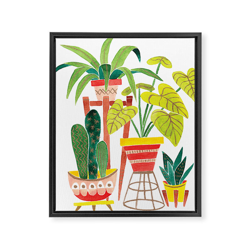 Happy Plants Happy Home Framed Canvas Print Gallery Image 6