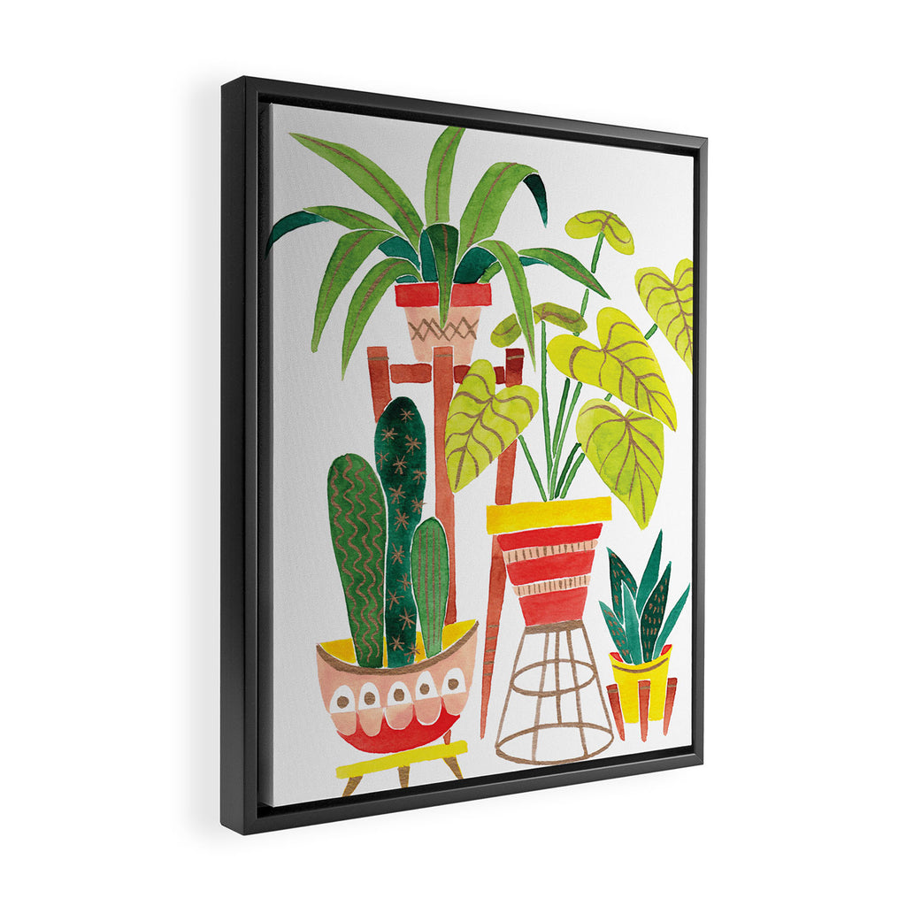 Happy Plants Happy Home Framed Canvas Print Gallery Image 2