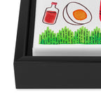 Japanese Bento Rice Lunch Box with Chopsticks & Onigiri Framed Canvas Print Gallery Image 3