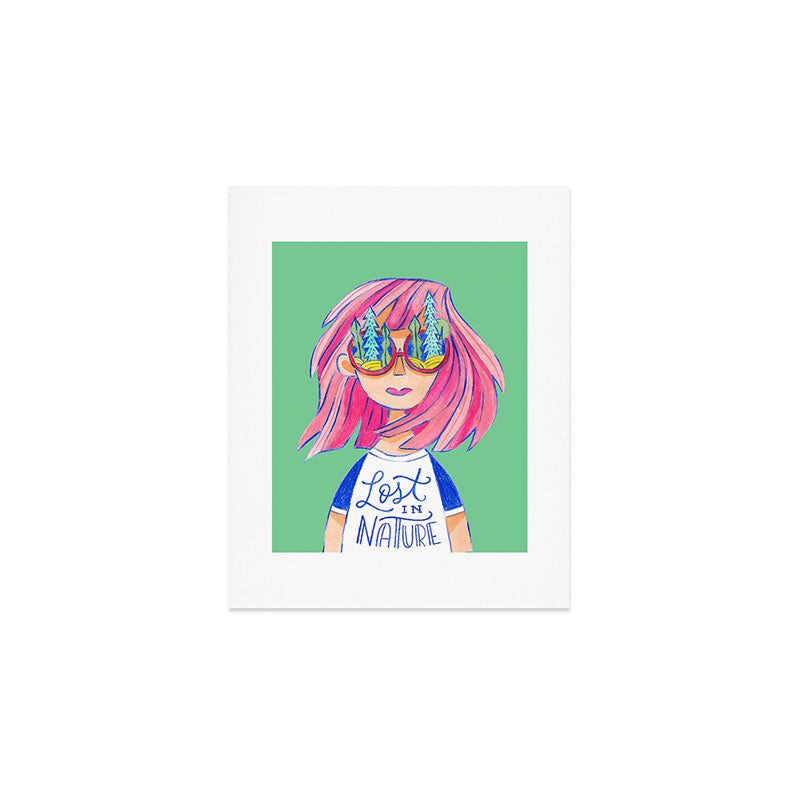 Lost in Nature Girl Portrait Art Print Gallery Image 1