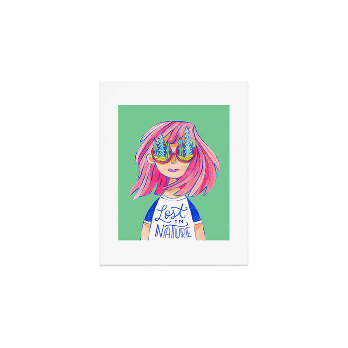 Lost in Nature Girl Portrait Art Print Gallery Image 1