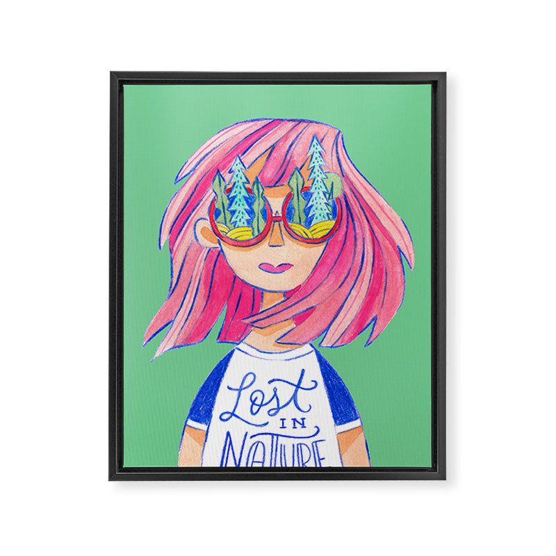 Lost in Nature Girl Portrait Framed Canvas Print Gallery Image 8
