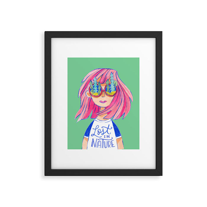 Lost in Nature Girl Portrait Framed Art Print Gallery Image 1